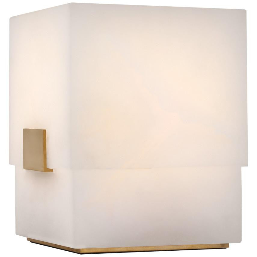 Visual Comfort Signature Covet 6 Alabaster and Antique-Burnished Brass
