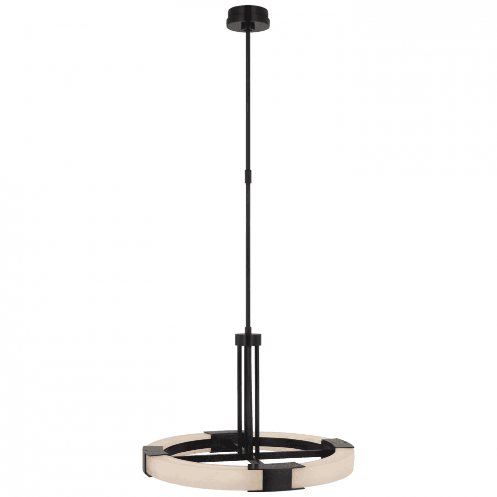 Visual Comfort Signature Covet Medium Ring Chandelier Bronze and Alabaster
