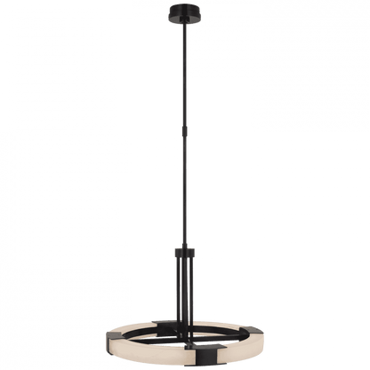 Visual Comfort Signature Covet Medium Ring Chandelier Bronze and Alabaster