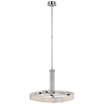 Visual Comfort Signature Covet Medium Ring Chandelier Polished Nickel and Alabaster