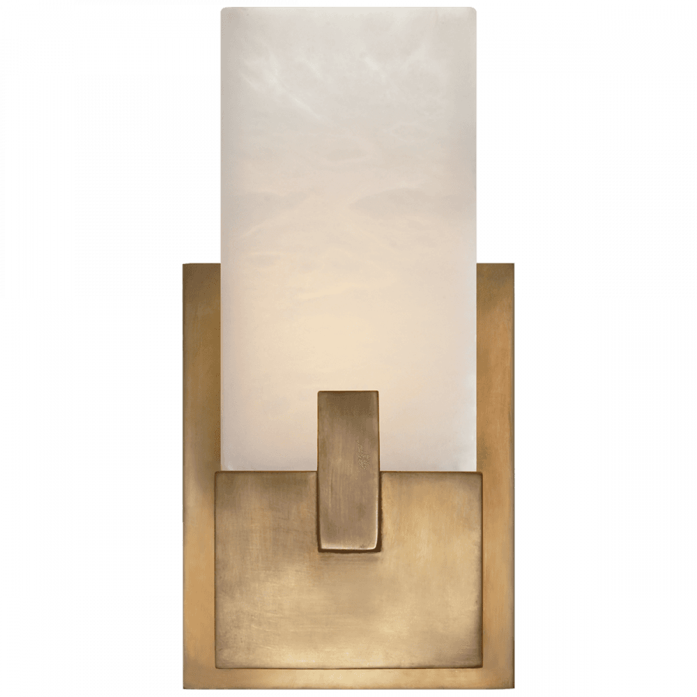 Visual Comfort Signature Covet Short Clip Bath Wall Sconce Antique-Burnished Brass
