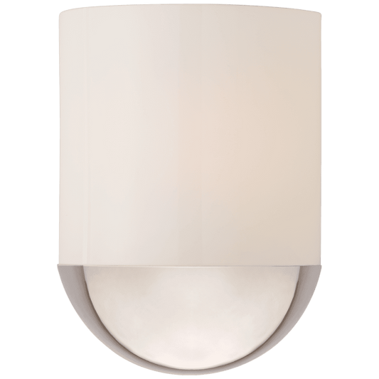 Visual Comfort & Co. Signature Collection Crescent Wall Sconce, 1-Light, Polished Nickel, White Glass, 10.25"H (BBL 2155PN-WG CPYRP)