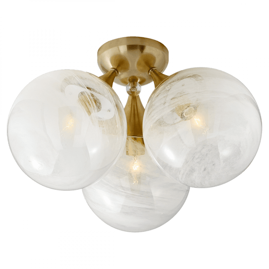 Visual Comfort Signature Cristol Flush Mount Hand-Rubbed Antique Brass