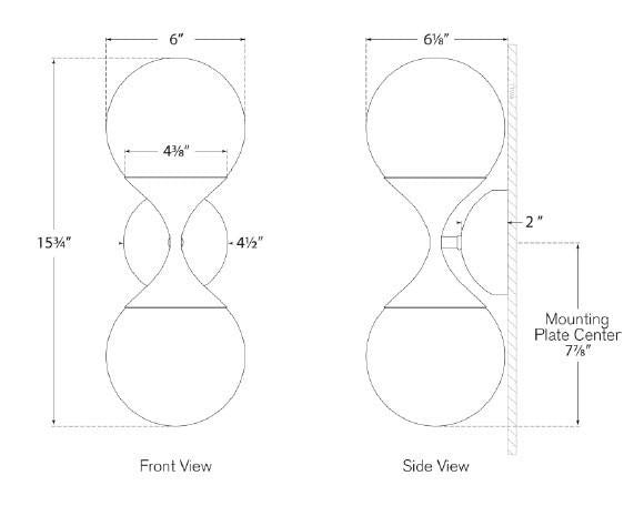Visual Comfort & Co. Signature Collection Cristol Small Double Sconce, 2-Light, Polished Nickel, 15.75"H (ARN 2405PN-WG CQ2PD)