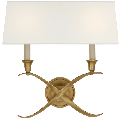 Visual Comfort Signature Cross Bouillotte Large Sconce Antique-Burnished Brass