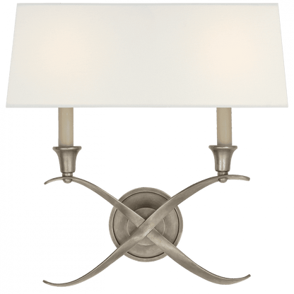 Visual Comfort Signature Cross Bouillotte Large Sconce Antique Nickel