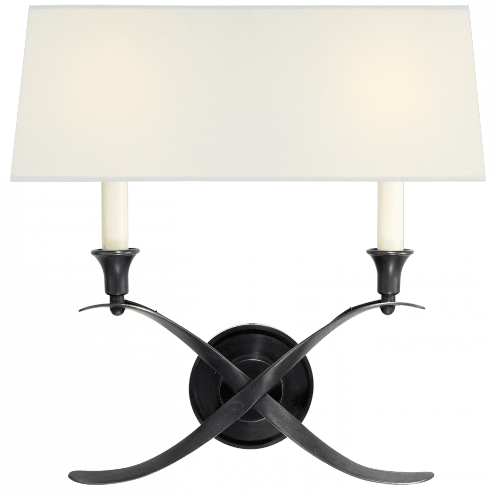 Visual Comfort Signature Cross Bouillotte Large Sconce Bronze