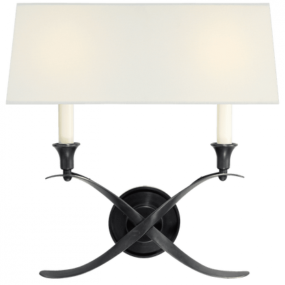Visual Comfort Signature Cross Bouillotte Large Sconce Bronze