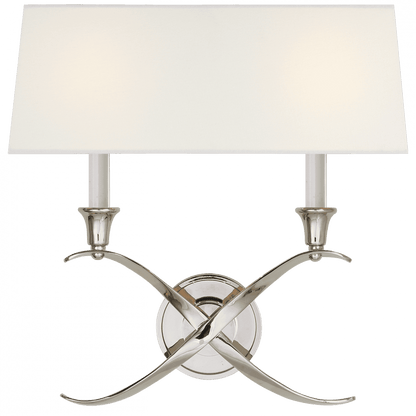 Visual Comfort Signature Cross Bouillotte Large Sconce Polished Nickel