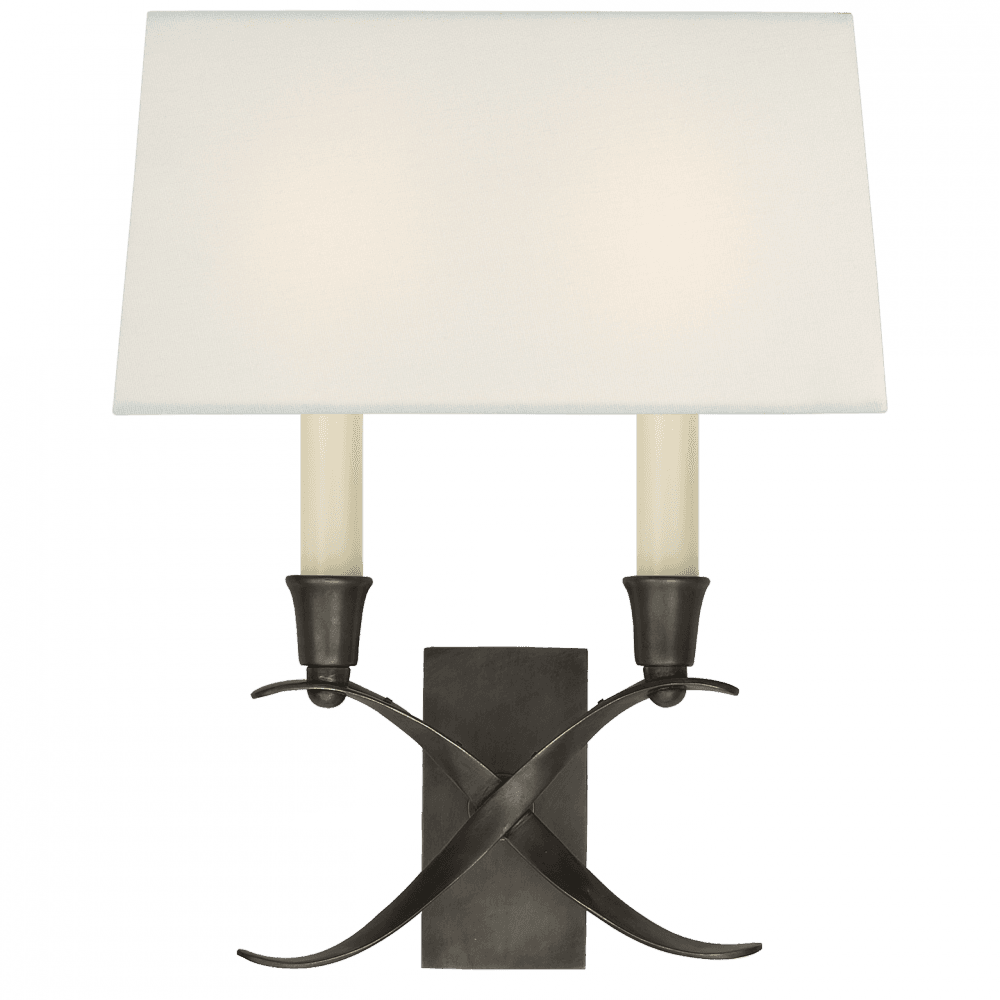 Visual Comfort Signature Cross Bouillotte Small Sconce Bronze