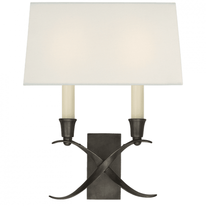Visual Comfort Signature Cross Bouillotte Small Sconce Bronze