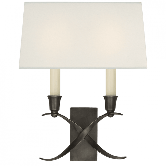 Visual Comfort Signature Cross Bouillotte Small Sconce Bronze