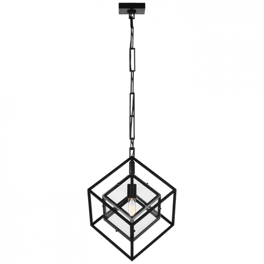 Visual Comfort Signature Cubed Medium Pendant Aged Iron