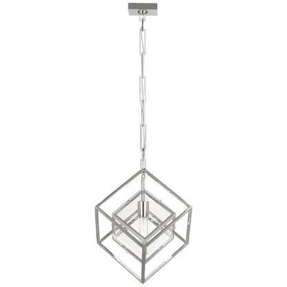 Visual Comfort Signature Cubed Medium Pendant Polished Nickel