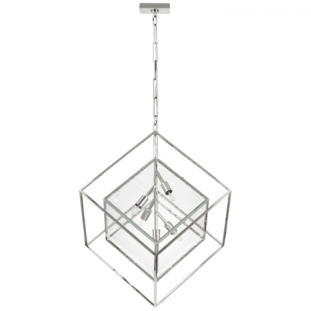 Visual Comfort Signature Cubed X-Large Pendant Polished Nickel