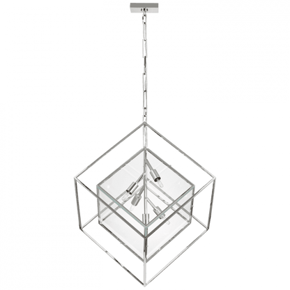 Visual Comfort Signature Cubed X-Large Pendant Polished Nickel