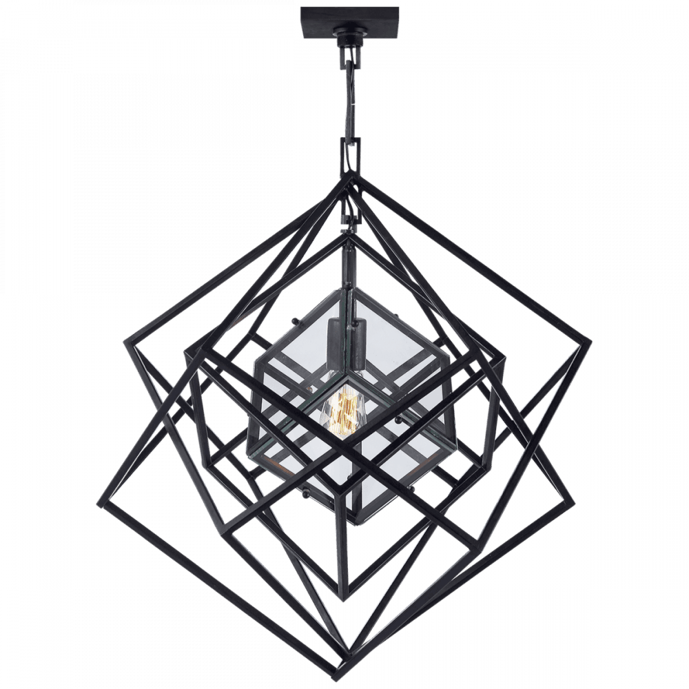 Visual Comfort Signature Cubist Small Chandelier Polished Nickel