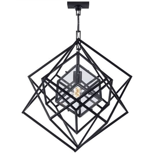 Visual Comfort Signature Cubist Small Chandelier Polished Nickel