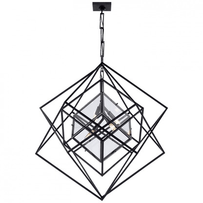Visual Comfort Signature Cubist Medium Chandelier Polished Nickel