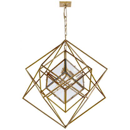 Visual Comfort & Co. Signature Collection Cubist Chandelier, 4-Light, Gild, 31.25"W (KW 5021G-CG 2N4CP)