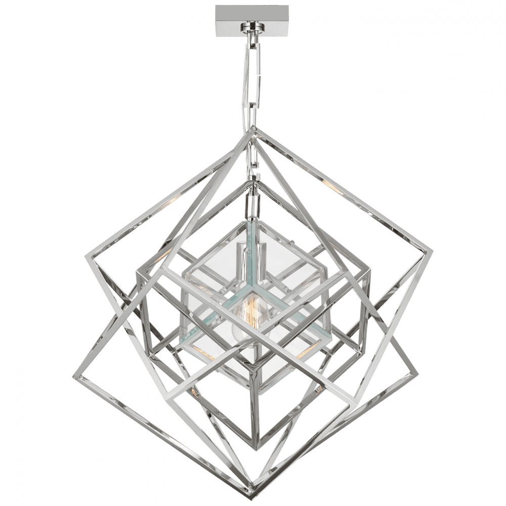 Visual Comfort Signature Cubist Chandelier Aged Iron
