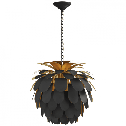 Visual Comfort & Co. Signature Collection Cynara Chandelier, 1-Light, Matte Black, Gild, 22.5"W (CHC 5165MBK/G CHYDH)