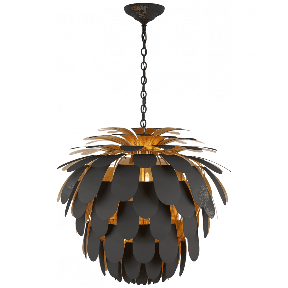 Visual Comfort Signature Cynara Chandelier Matte Black and Gild