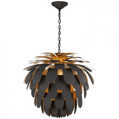 Visual Comfort Signature Cynara Chandelier Matte Black and Gild