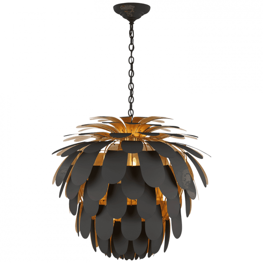 Visual Comfort Signature Cynara Chandelier Matte Black and Gild