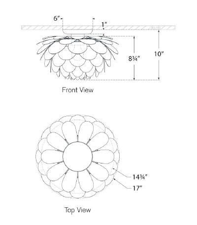 Visual Comfort Signature Cynara Large Flush Mount White and Gild