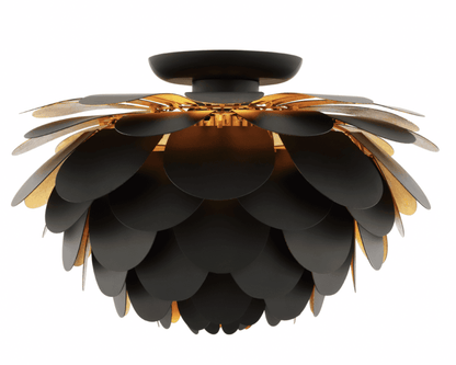 Visual Comfort Signature Cynara Large Flush Mount Matte Black and Gild