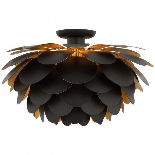 Visual Comfort Signature Cynara XL Flush Mount Matte Black and Gild