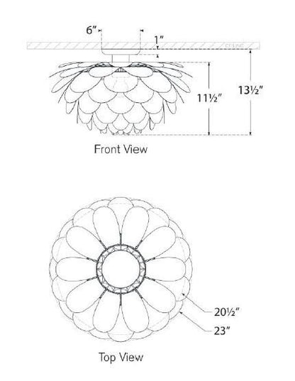 Visual Comfort & Co. Signature Collection Cynara XL Flush Mount - Gild and White