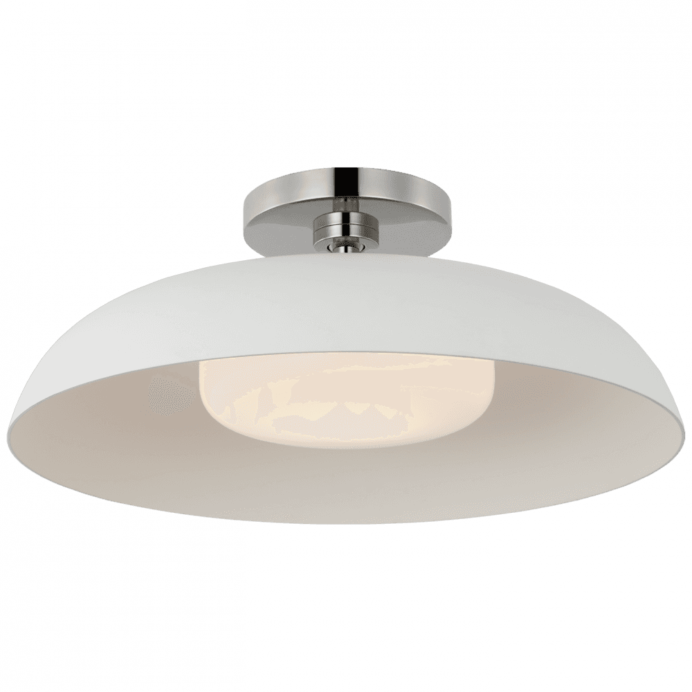 Visual Comfort Signature Cyrus 16 Polished Nickel and White