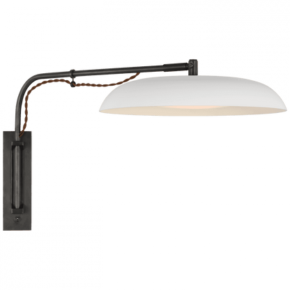 Visual Comfort Signature Cyrus Medium Articulating Wall Light Bronze and White