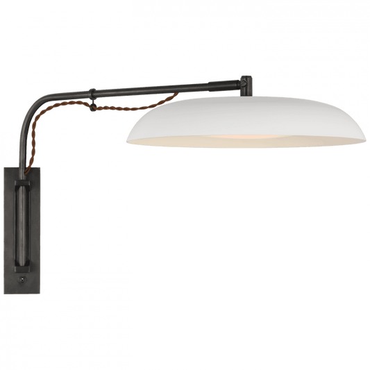 Visual Comfort Signature Cyrus Medium Articulating Wall Light Bronze and White