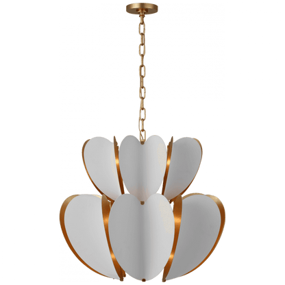 Visual Comfort Signature Danes Two Tier Chandelier Matte White and Gild