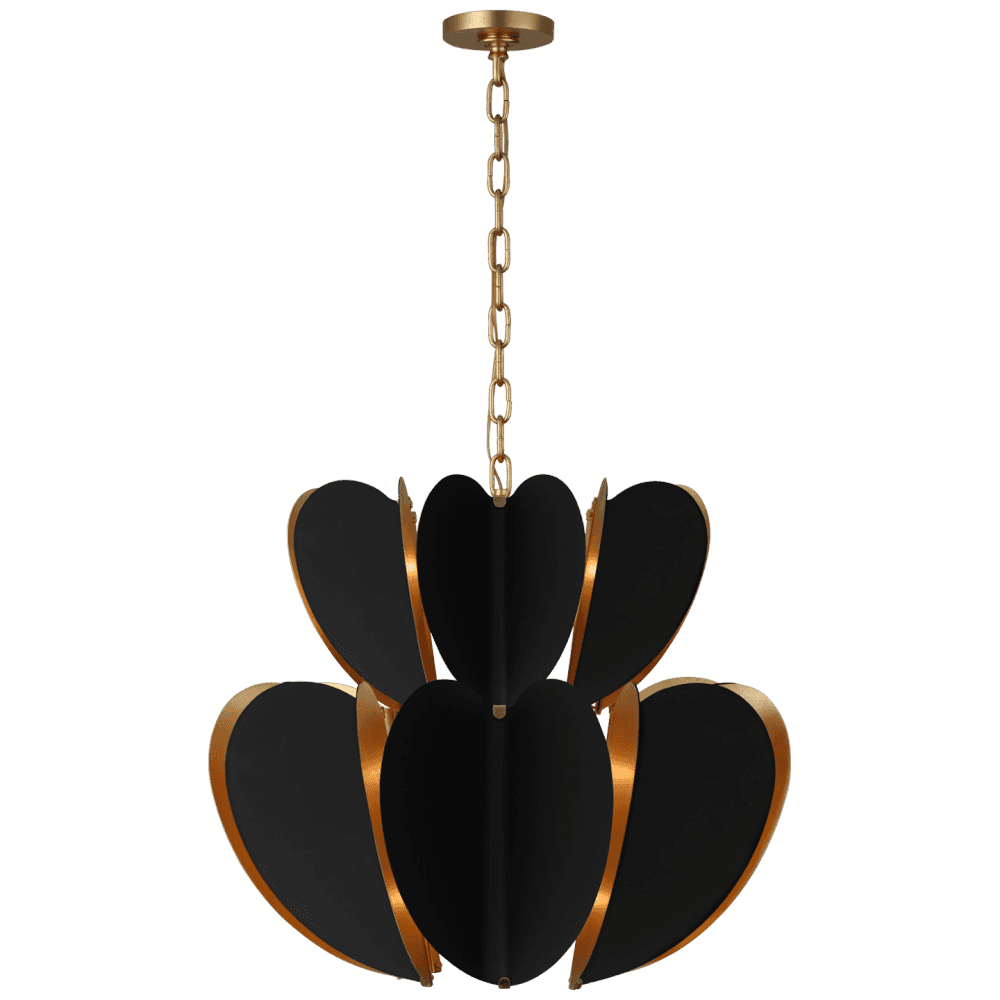 Visual Comfort Signature Danes Two Tier Chandelier Matte Black and Gild