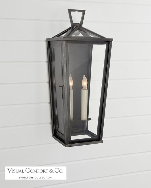 Visual Comfort & Co. Signature Collection Darlana 3/4 Outdoor Wall Lantern, 2-Light, Bronze, 18.5"H (CHO 2087BZ 2N4C9)
