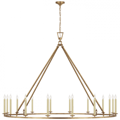 Visual Comfort Signature Darlana Grande Single Ring Chandelier Gilded Iron