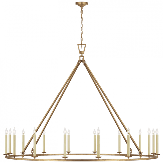 Visual Comfort Signature Darlana Grande Single Ring Chandelier Gilded Iron