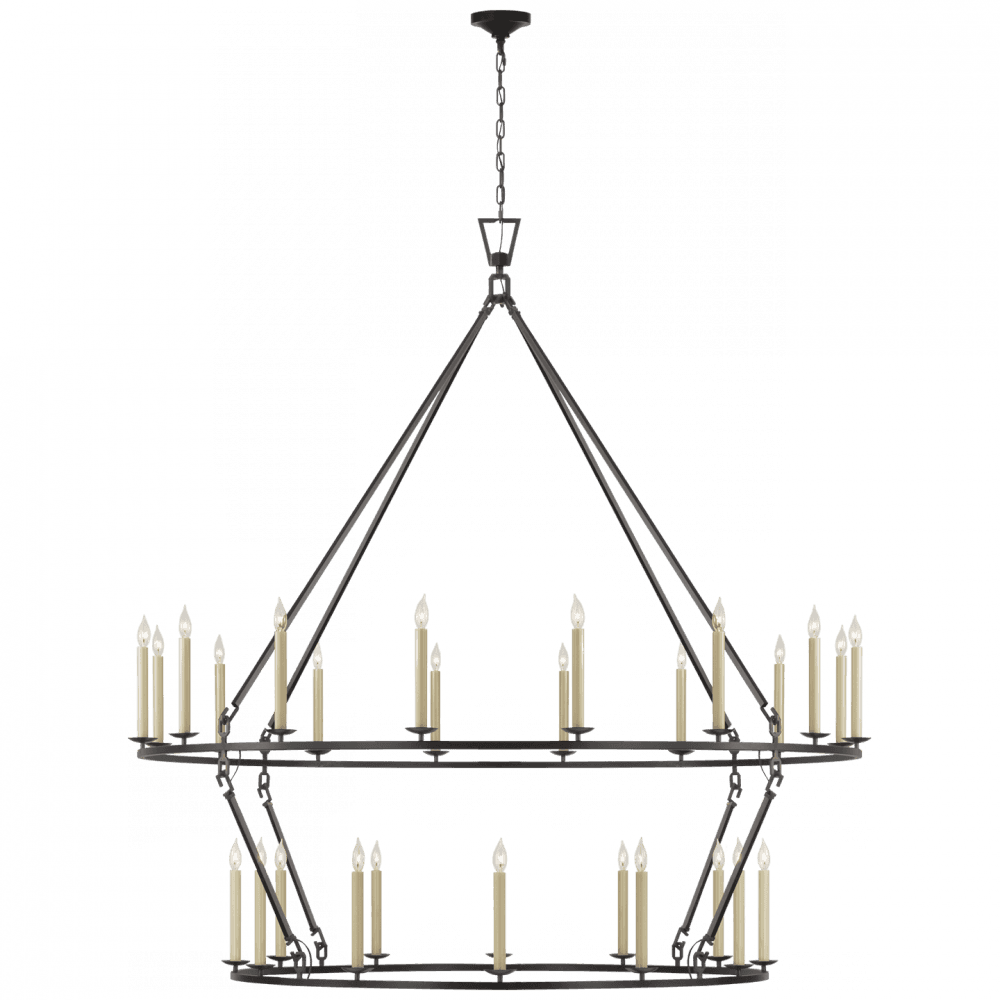 Visual Comfort Signature Darlana Grande Two Tier Chandelier Aged Iron