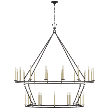 Visual Comfort Signature Darlana Grande Two Tier Chandelier Aged Iron