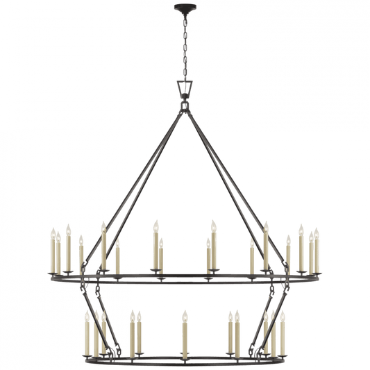 Visual Comfort Signature Darlana Grande Two Tier Chandelier Aged Iron