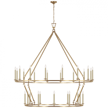 Visual Comfort Signature Darlana Grande Two Tier Chandelier Antique-Burnished Brass