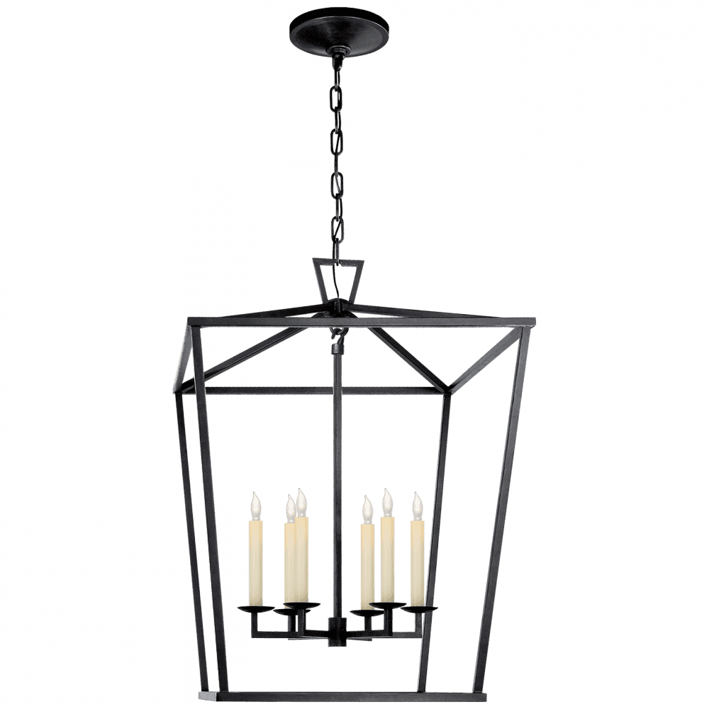 Visual Comfort Signature Darlana Lantern Pendant Aged Iron