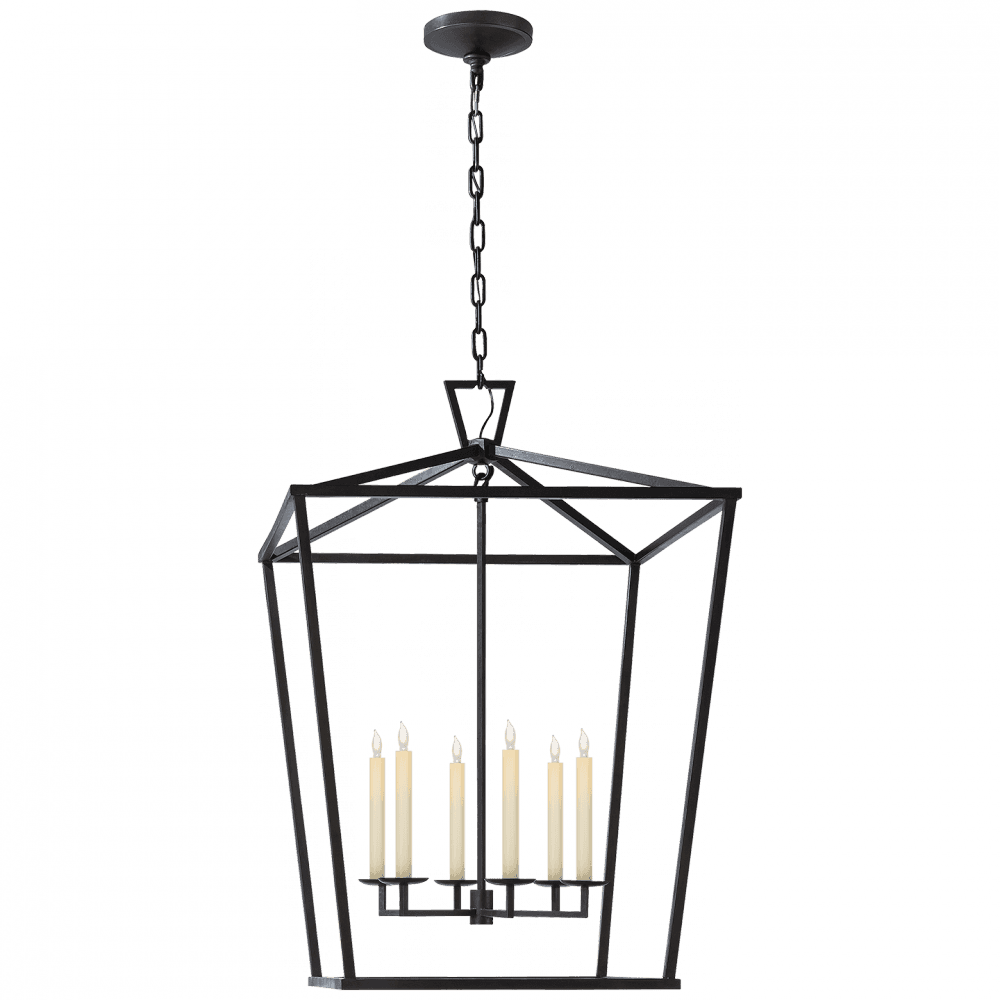 Visual Comfort Signature Darlana Lantern Pendant Aged Iron