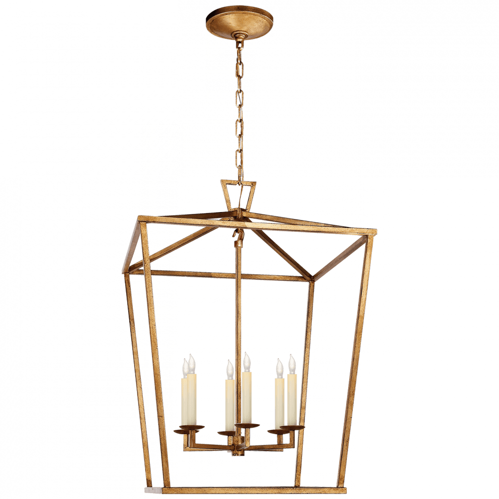 Visual Comfort Signature Darlana Lantern Pendant Gilded Iron
