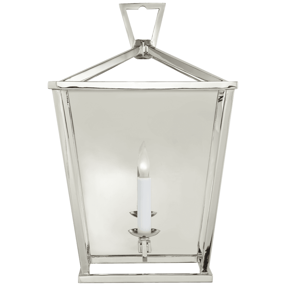 Visual Comfort & Co. Signature Collection Darlana Lantern Wall Sconce, 1-Light, Polished Nickel, 17"H (CHD 2165PN 2JWVL)