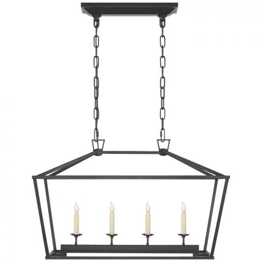 Visual Comfort Signature Darlana Linear Chandelier Aged Iron